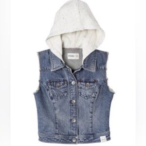 Feed + Target Denim Sleeveless Hooded Vest